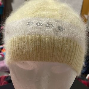HAT 69% angora W/crystals Bebe/Matching gloves available